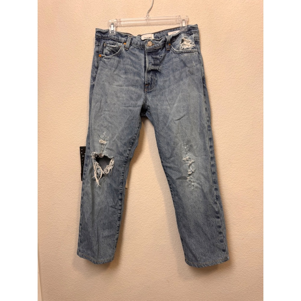 FRAME Le Slouch Distressed Cropped Jeans Size 28‎ Women's Denim